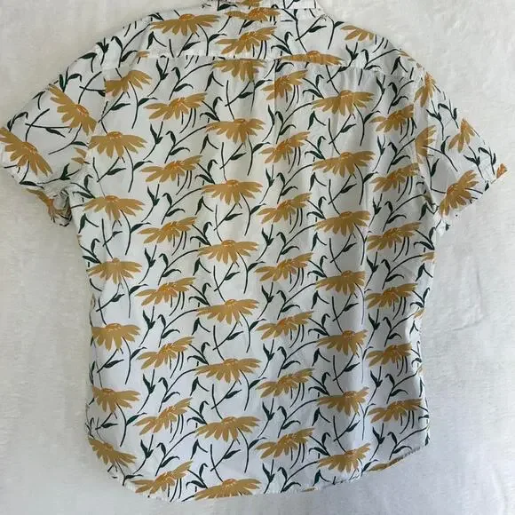 Jcrew stretch yellow floral button - Picture 8 of 8